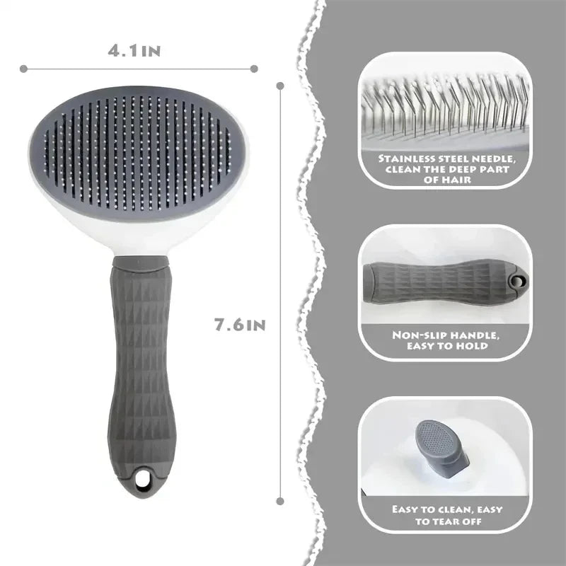 Self-Cleaning Grooming Brush for Dogs & Cats