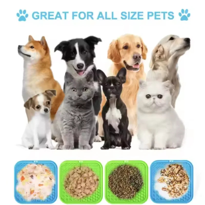 5-Pack Silicone Dog Lick Mats with Suction Cups
